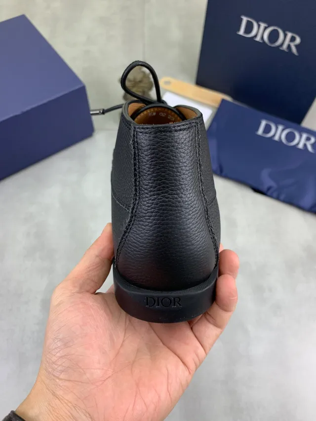 Dior Black Brown Pebbled Leather Tasseled Lace-Up Boat Shoes