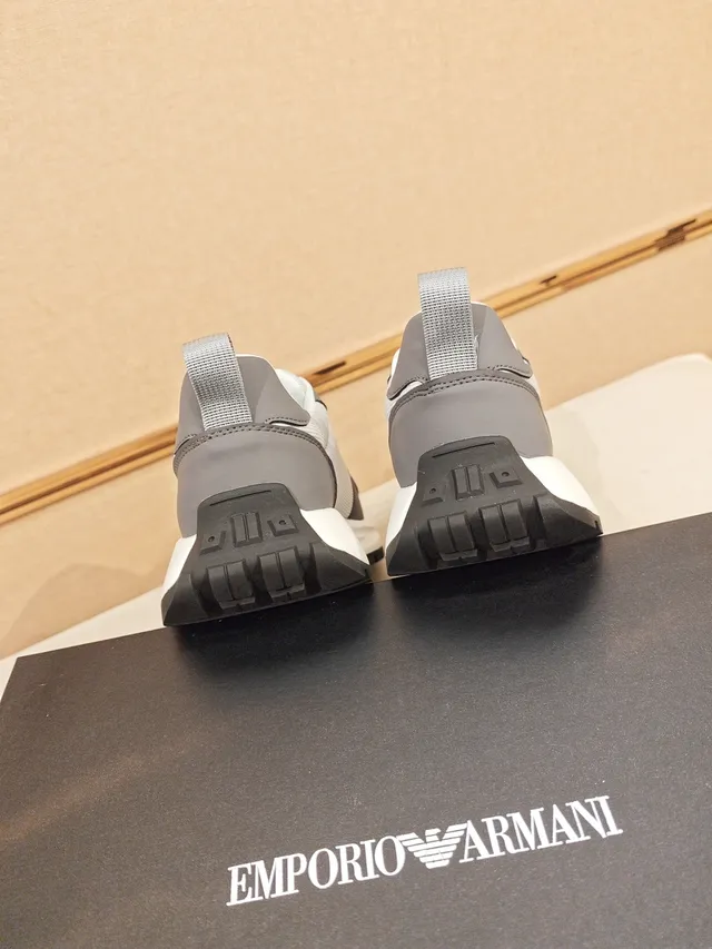 Armani Exchange AX Monogram Gray and White Lifestyle Sneakers