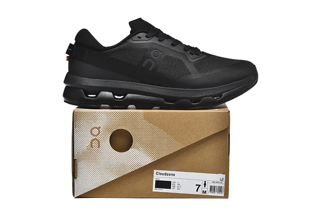 On Cloud Black Monochrome Engineered Mesh Upper Running Shoes