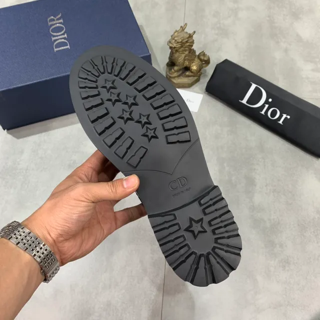 Dior Burgundy Black Wingtip Cap-Toe Brogue