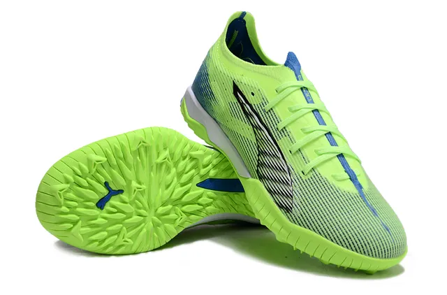 Puma Future Z Green Blue Knit Upper Molded Turf Outsole Sneakers