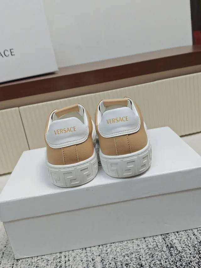 Versace Odissea Beige Leather Lifestyle Sneakers