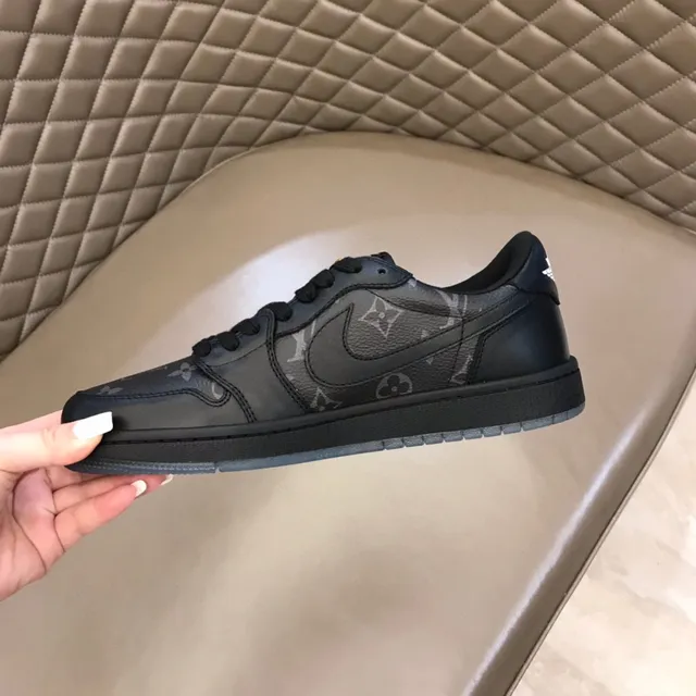 Nike Dunk Low Monogram Print Black Lifestyle Sneakers