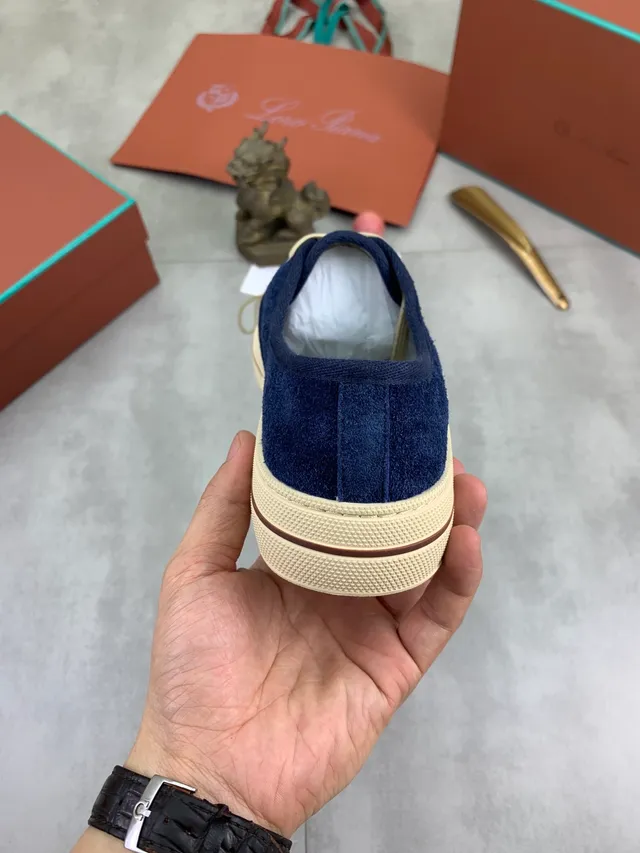 Navy Beige Suede Upper Cream Cupsole Canvas Shoes