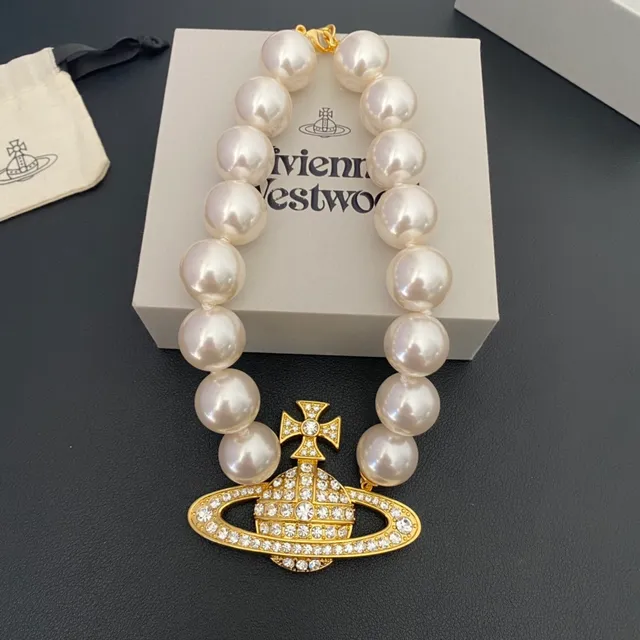 Vivienne Westwood Classic Orb Pearl Beaded Choker Necklace