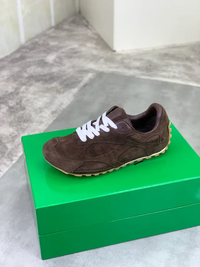 Bottega Veneta Brown Suede White Lace Lifestyle Sneaker