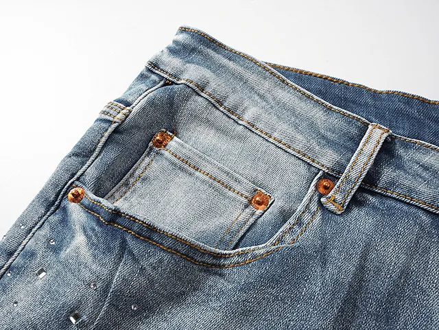 Purple Brand Distressed Light-Wash Slim-Fit Jeans