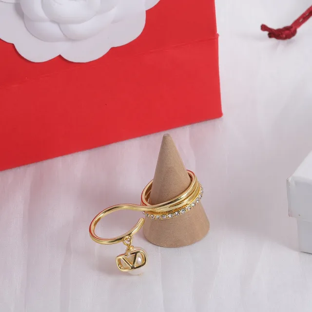 Valentino Gold White Pearl Accent Ring