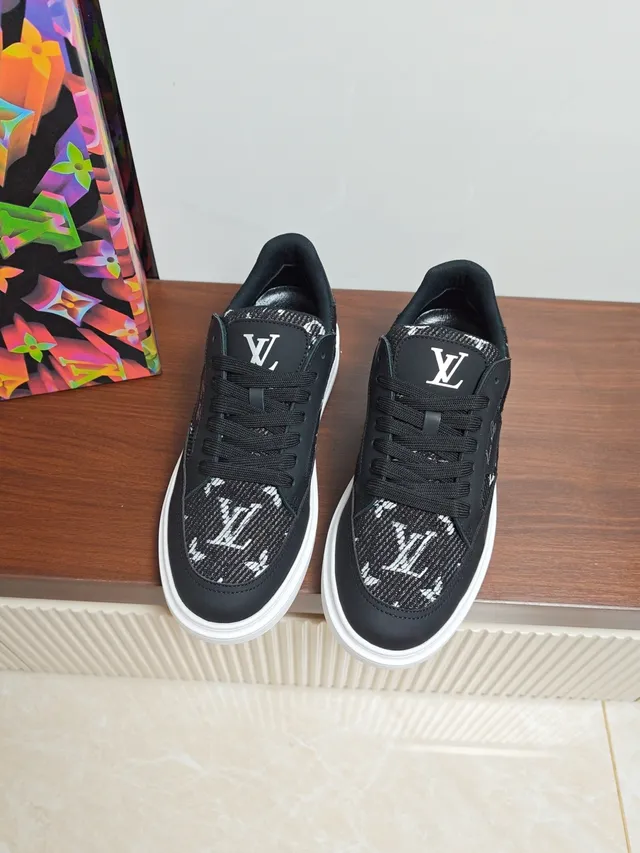 Louis Vuitton Black White Monogram Jacquard Upper Platform Sole Lifestyle Sneakers