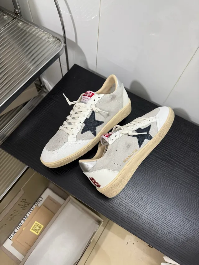 Golden Goose Ball Star Off-White Suede and Leather Lifestyle Sneakers