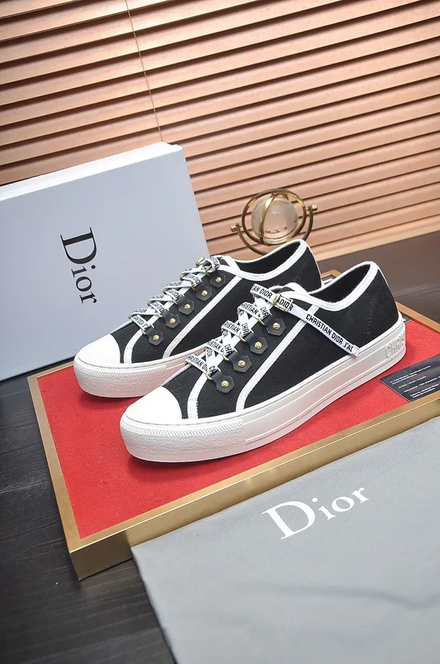 Dior B23 Black and White Canvas Lifestyle Sneakers