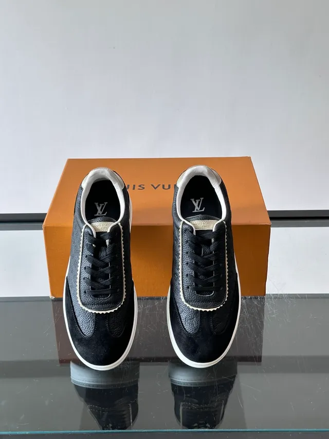Louis Vuitton LV Trainer Black White Monogram Leather Suede Paneling Lifestyle Sneakers