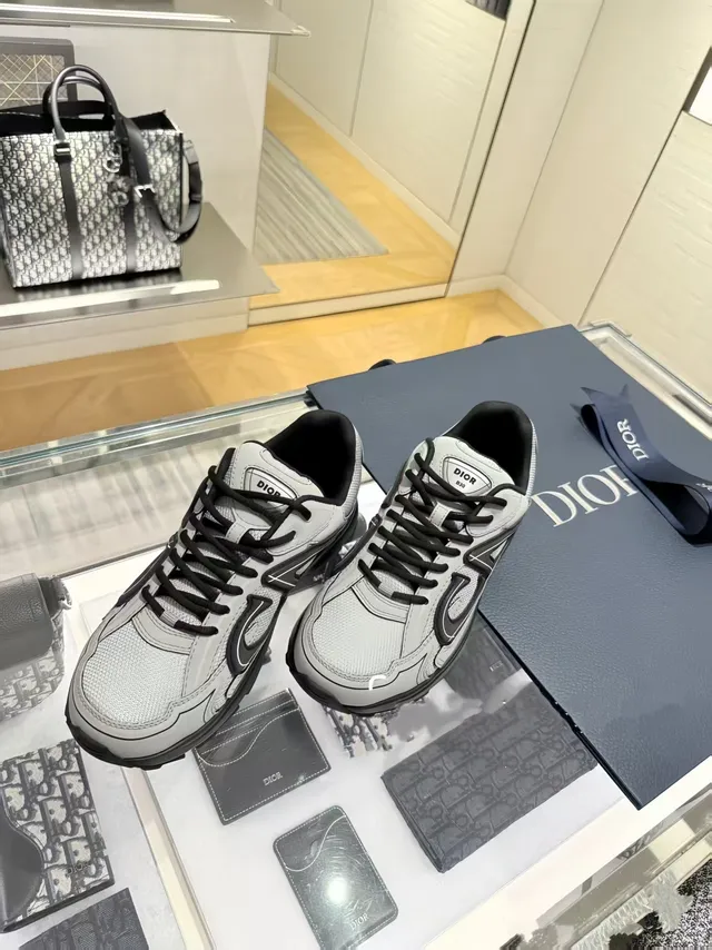 Dior B23 Gray and Black Lifestyle Sneakers