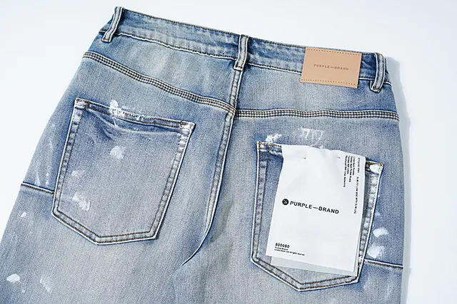 Purple Brand Light-Wash Paint-Splatter Distressed Jeans