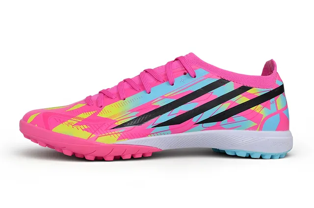 Adidas X Pink Multicolor Low-Cut Synthetic Upper Vibrant Graphic Print Turf Soccer Shoes