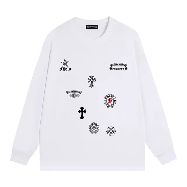 Chrome Hearts Multi-Logo Embroidered Black Crewneck Sweater