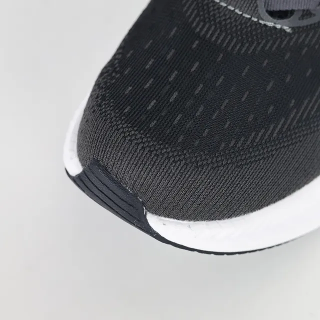 Hoka Black White Engineered Knit Upper Thick Midsole Running Shoes