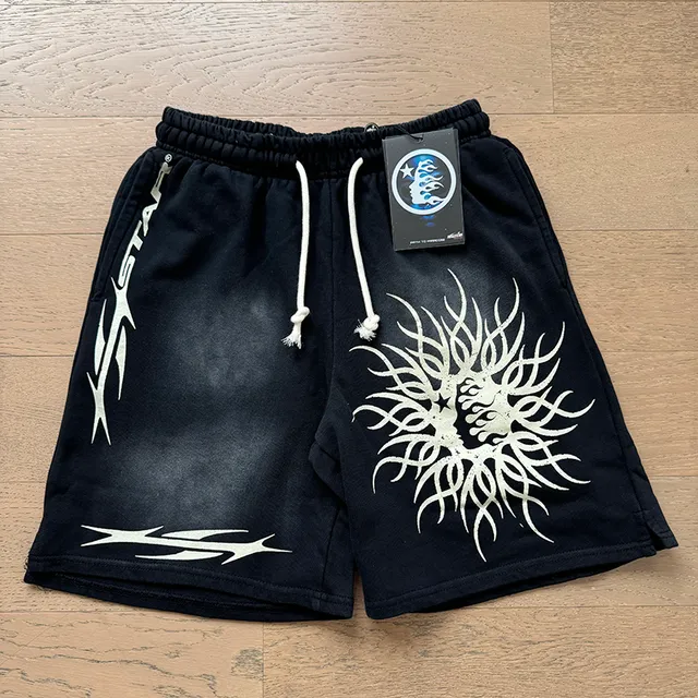 Navy Graphic-Print Elastic-Waist Drawstring Shorts