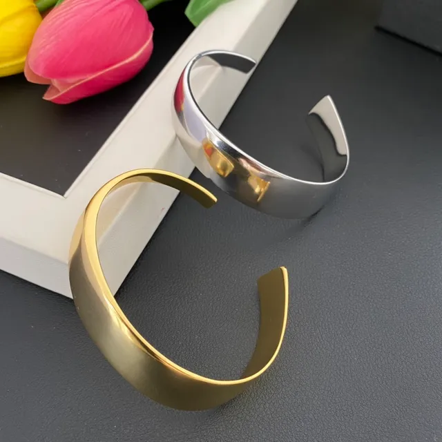 Gold and Silver Open Cuff Minimalist Bracelets