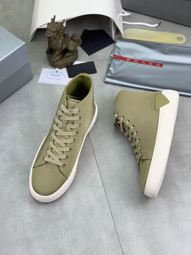 Prada High-Top Olive Green Lifestyle Sneakers