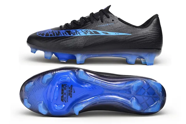 Nike Black Blue Flyweave Upper Translucent Soleplate Firm-Ground Soccer Shoes