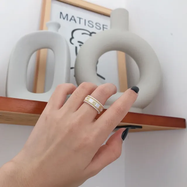 Gucci Black Gold Ceramic Interlocking G Logo Ring