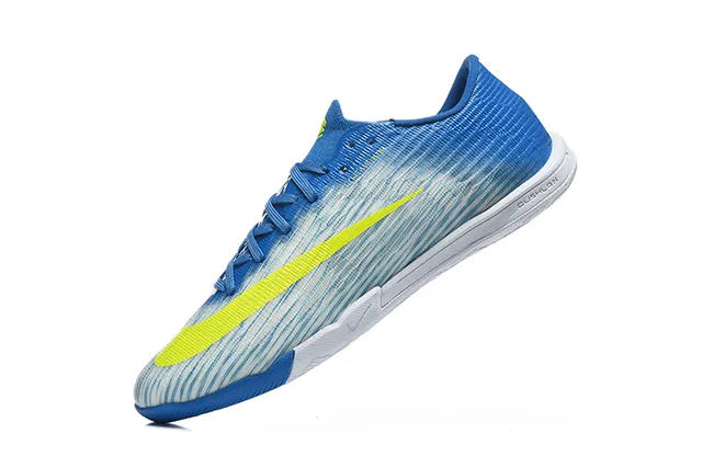 Nike Mercurial Blue Yellow Low-Cut Knit Upper Indoor Soccer Shoes