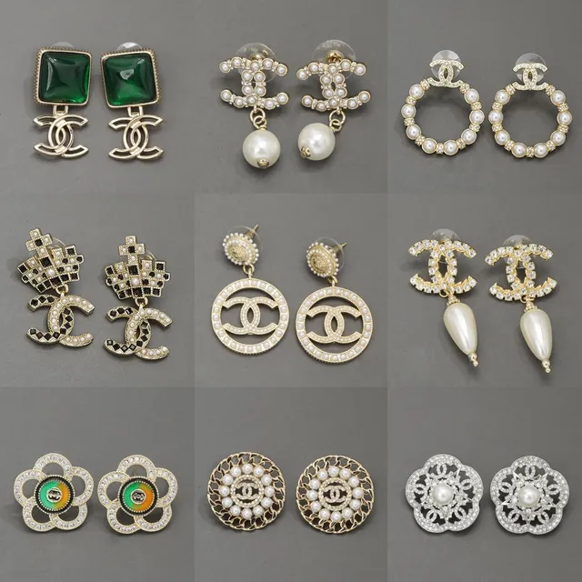 Chanel CC Logo Pearl and Crystal Earrings