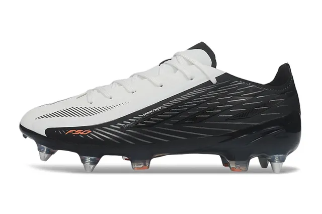 Puma F50 Sprintweb Black White Orange Firm-Ground Soccer Shoes