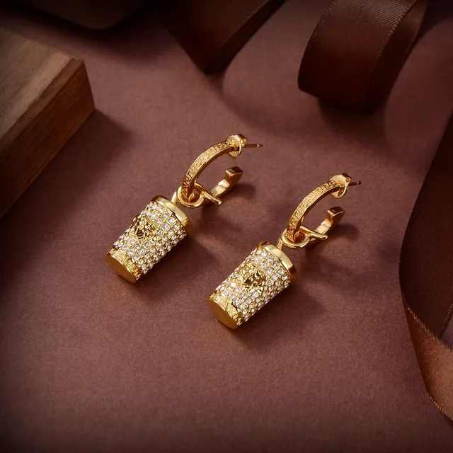 Gold-Tone Pavé-Crystal Cylinder Hoop Earrings