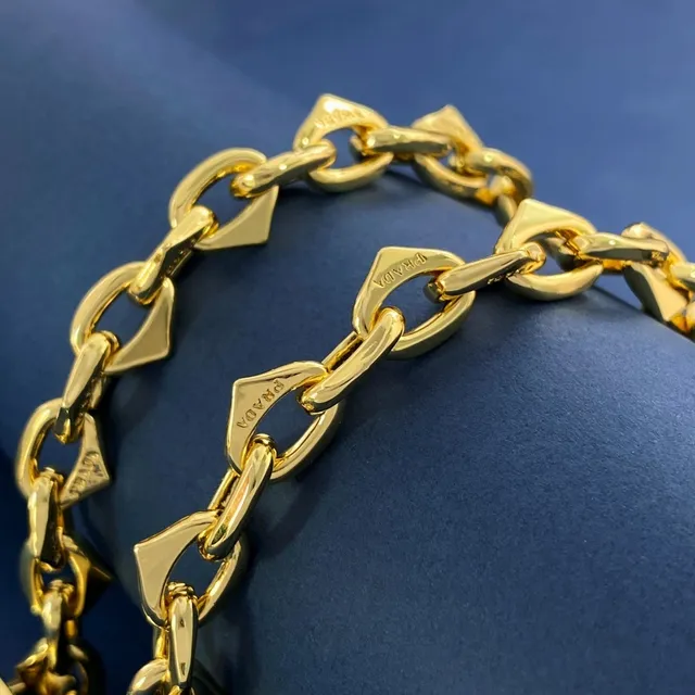 Prada Triangle Pendant Gold-Tone Chain Necklace