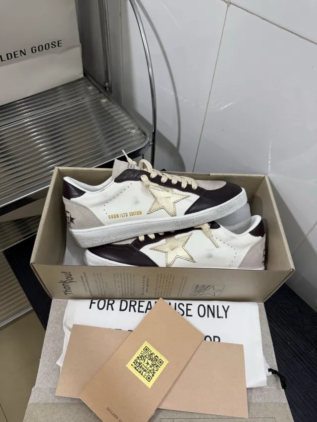 Golden Goose GGDB LTD Edition Off-White and Brown Lifestyle Sneakers