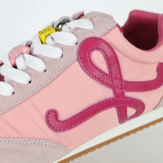 Loewe Pink Purple Low-Top Suede And Nylon Upper Lifestyle Sneakers