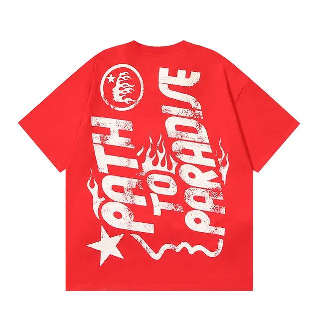 Hellstar Graphic Print Oversized Red T-Shirt