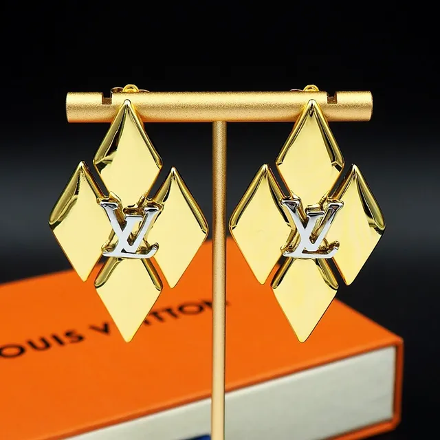 Louis Vuitton Monogram World Tour Diamond-Shaped Metallic Brooches