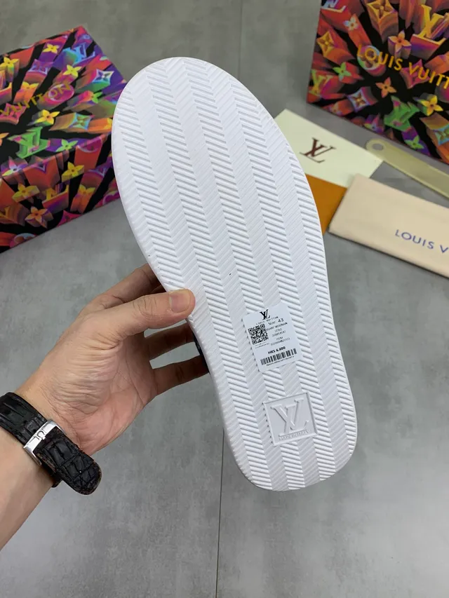 Louis Vuitton LV Trainer White Blue Platform Sole Denim Upper Lifestyle Sneakers