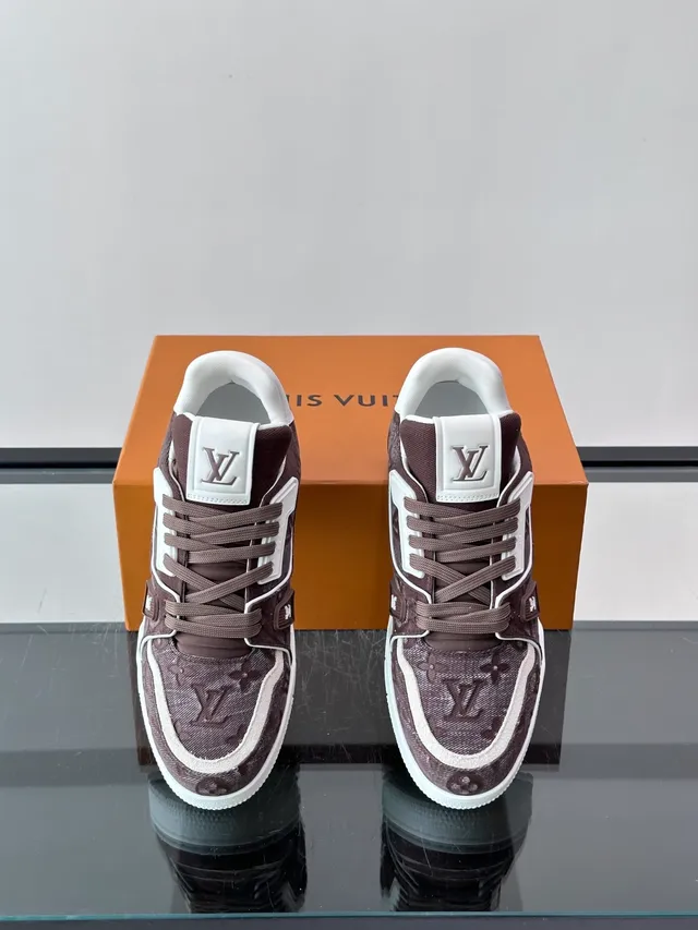Louis Vuitton LV Trainer Brown White Monogram Canvas Chunky Sole Lifestyle Sneakers