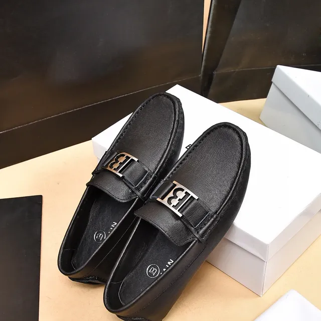 Balmain B-Buckle Black Leather Loafers