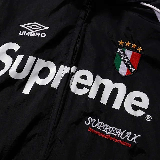 Supreme Black White Full-Zip Contrast-Panel Windbreaker