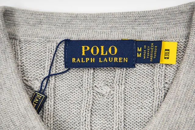 Polo Ralph Lauren Beige Navy Cable-Knit Sleeveless Polo Shirt