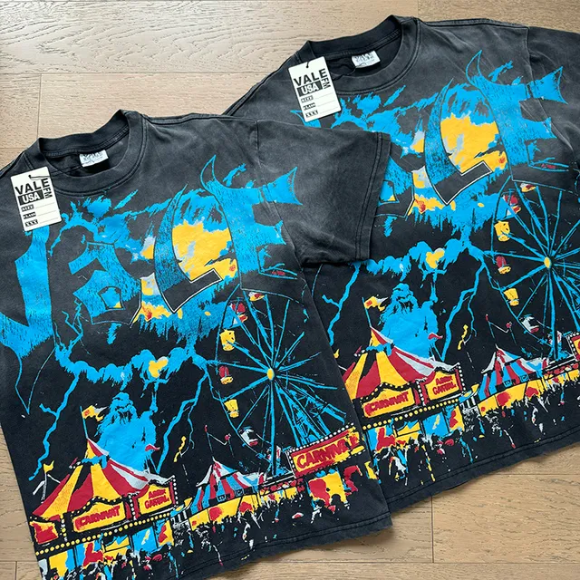 Vale Forever Carnival Graphic Acid-Wash T-Shirt