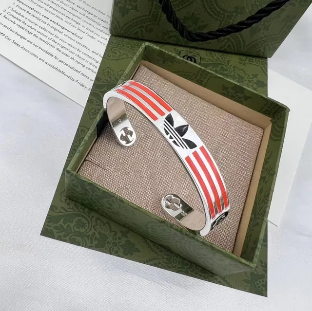 Adidas Trefoil Enamel Stripe Cuff Bracelets