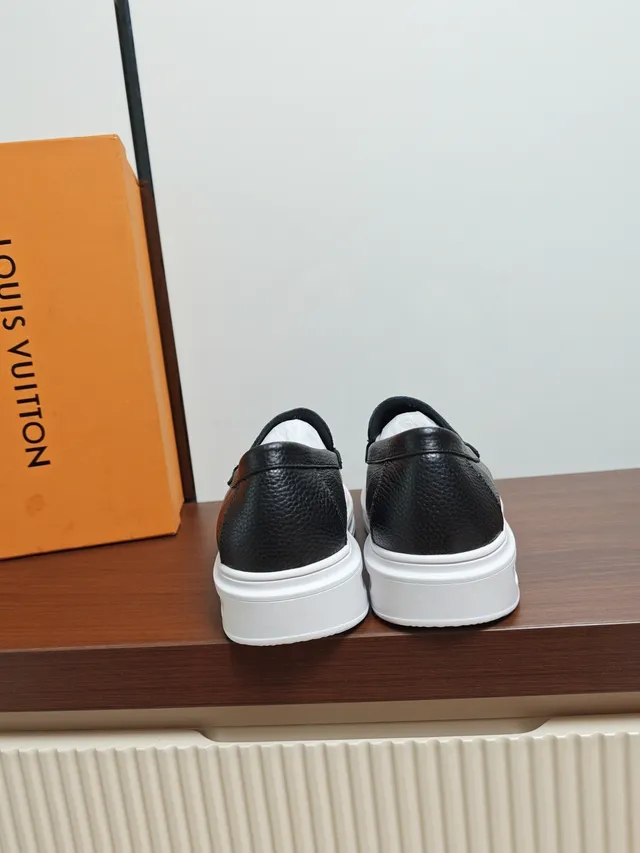 Louis Vuitton Run Away Black Monogram Leather Platform Loafers