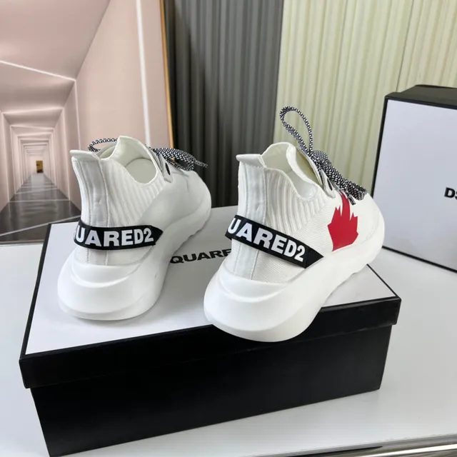 Dsquared2 ICON White Red Maple Leaf Lifestyle Sneakers