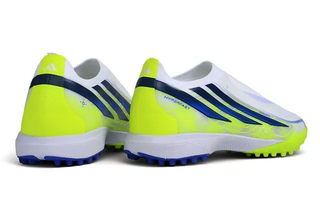 Adidas White Navy Low-Cut Sock-Fit Upper Molded Rubber Studs Turf Soccer Shoes