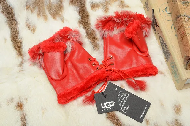 UGG Fur-Trimmed Leather Pouch Bucket Bag