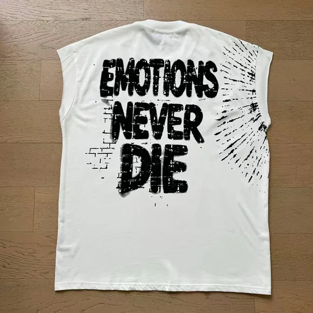 White Graphic-Print Sleeveless Cropped Vest Top