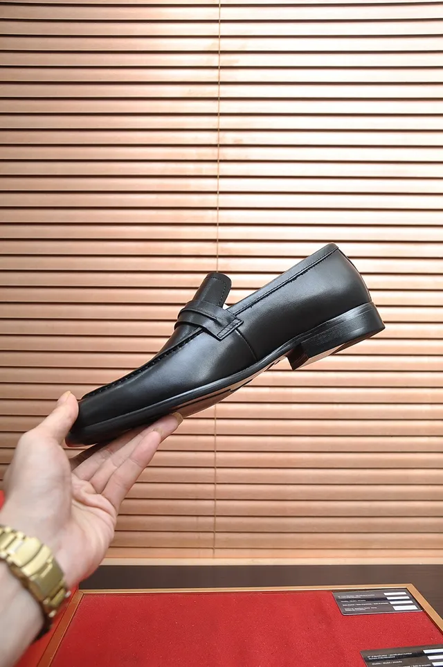 Salvatore Ferragamo Gancini Black Leather Loafers