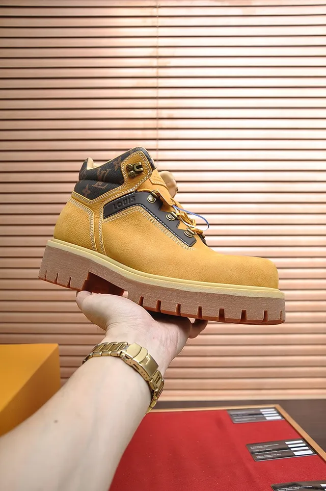 Louis Vuitton Mustard Yellow Monogram Work Boots