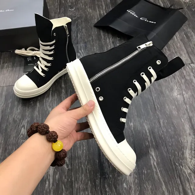 Rick Owens DRKSHDW High-Top Sneaker Black and White Lifestyle Sneakers